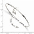 thumbnail image 2 of Diamond2Deal 925 Sterling Silver Rhod-plated Lock Charm up to 7.5inch Chain Bangle for Women, 2 of 4
