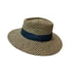 thumbnail image 1 of Sombrero de copa plana, transpirable, portátil, protección solar, diseño vintage moderno e informal. Correa azul intenso, 1 of 9