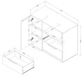 thumbnail image 4 of South Shore Hourra, Contemporary Door Chest with 2 Drawers, Gray Oak, 4 of 13