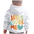 thumbnail image 4 of MIASHUI Sweat à Capuche pour Filles, Imprimé Alphabet, Manches Longues, Blanc, 6-8 Ans, 4 of 5