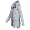 thumbnail image 4 of Hanerdun Women Pocket Rain Jacket Female Waterproof Raincoats Windbreaker Gray S, 4 of 5