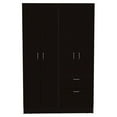 thumbnail image 3 of Atlin Designs Armoire de Chambre Moderne en Bois à 5 Tablettes, Noir/blanc, 3 of 8