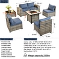 thumbnail image 4 of Vcatnet 7 Pieces Patio Furniture Outdoor Wicker Conversation Set with Fire Pit Table and Coffee Table,Denim Blue, 4 of 8