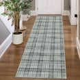 thumbnail image 2 of Hasoo Runner 2' x 8' Geometric Grid Throw Rug with Rubber Backing Kitchen Rug Soft No Shedding Floor Mat, Green, 2 of 5