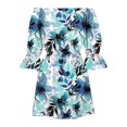 thumbnail image 4 of YEAHITCH Robe de Maternité à Manches Longues à une Épaule Robes pour Femmes à Manches Courtes Robe-Veste à Imprimé Graphique Été Bleu, 4 of 4