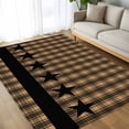 thumbnail image 4 of 8x10 Area Rugs, Brown Black Plaid Non-Skid Rubber Backing Large Rectangle Rugs - Living Room Bedroom Home Office, Vintage Rustic Star Buffalo Check Indoor Floor Mat Carpets Washable Rug, 4 of 9