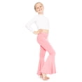 thumbnail image 2 of Stretch Is Comfort Girl's Poly/Spandex Stretch Bell Bottom Legging Light Pink X-Large, 2 of 6