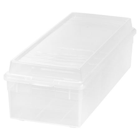 IRIS USA, Large Divided Modular Plastic Storage Box, Clear