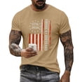 thumbnail image 2 of America 250 Shirts for Men Fourth Of July American Flag Print Short Sleeve Crew Neck T-Shirt Muscle Relaxed Fit Breathable Beach Vacation Muscle Tops, Khaki, #01 Khaki, 2 of 5