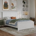 thumbnail image 1 of Naples Full Wood Low Profile Platform Bed with Matching Footboard in White, 1 of 13