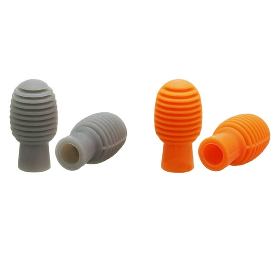 4 Pieces Drumstick Dampeners for Silencing Drumming Practice - Silicone Drumstick Mute Tips Dampeners for Silencing Drumming Noise(Orange, Gray)