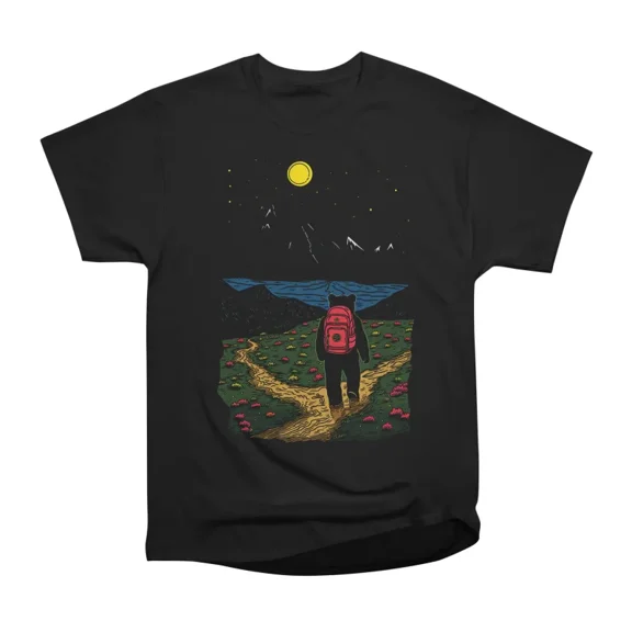 Bear Hike at Night T-Shirt Tee Gift For Him Merch For Her Apparel For Friend