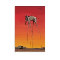 Salvador Dali Paintings Elephant Canvas Art Poster And Wall Art Picture Canvas Posters Gifts Modern Bedroom Decor 08x12inch(20x30cm)
