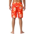 thumbnail image 3 of INSPIRE CHIC Men's Tropical Floral Print Elastic Waist Drawstring Hawaiian Summer Beach Swim Shorts 28 Red, 3 of 5