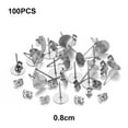 thumbnail image 3 of ADVEN Earring Stud Base Multi Stainless Steel Accessories Personality Ear Pins Setting Decorations Wear DIY Jewelry Making Tool Steel Color 8mm, 3 of 8