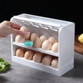 thumbnail image 2 of EXHUMKY Refrigerator Egg Rack Large Capacity White Ps Kitchen Organizer, 2 of 8