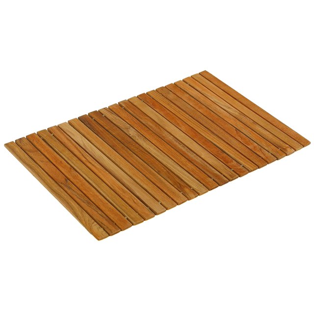 Bare Decor Asi - Mantel Individual Flexible De Madera De Teca Auténtica O Bandeja Para Brazo De Sofá, 1 Tapete, 19 X 12 Pulgadas, Color Marrón