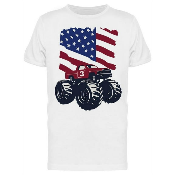 American Monster Truck Number 3 T-Shirt Men -Image by Shutterstock, Male x-Large