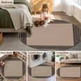 thumbnail image 6 of Black Brown Greek Key Large Area Rugs for Bedroom Living Room, Soft Non Slip Carpet Bedside Rug, Geometric Greece Ancient Farmhouse Geo Round Floor Cover Kitchen Accent Rug 6' for Dining Room/Office, 6 of 9