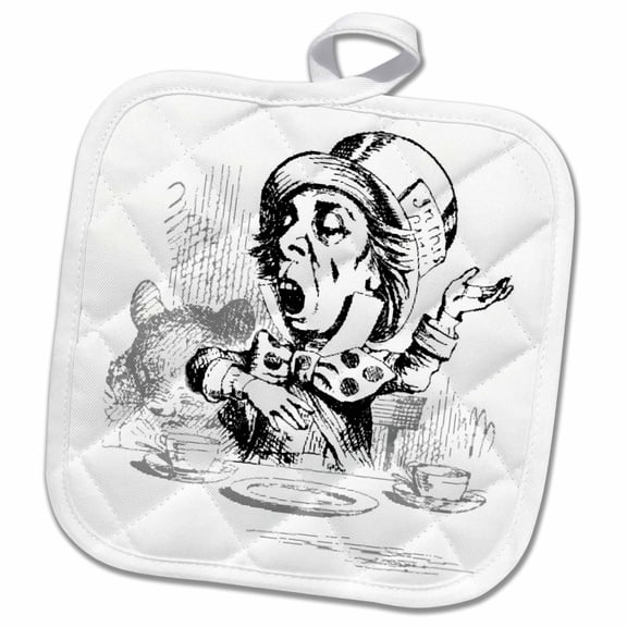 3dRose, Print of Mad Hatter From Alice In Wonderland, 8x8 Potholder