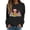 Black, variant on Women's Christmas Tree Graphic Sweatshirt, Festive Bow Ornament Crew Neck Long Sleeve Pullover for Holiday Wear