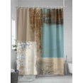 thumbnail image 5 of Abstract Mottled Shower Curtain Set ，Waterproof Fabric Shower Curtains Brown Teal Vintage Oil Painting Texture Shower Curtains for Bathroom,Bathroom Decor 60"x72", 5 of 6