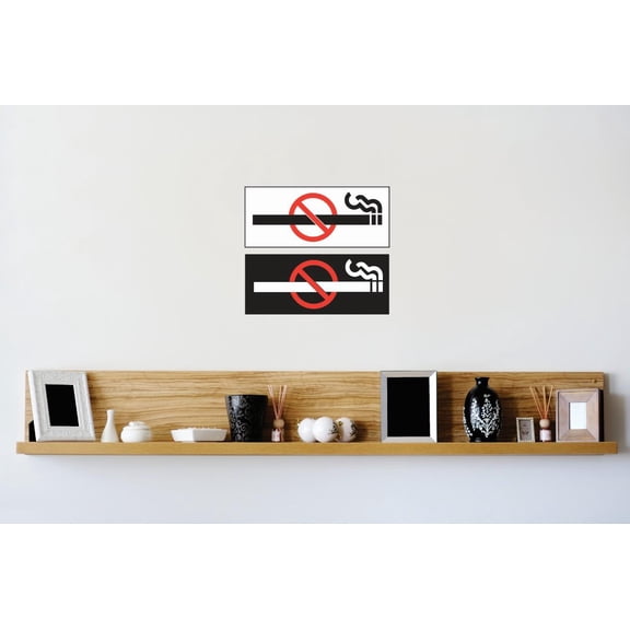 Wall Design Pieces No Smoking Symbol Diagram Sign Logo Image Bathroom 10 X40" -