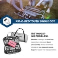 thumbnail image 5 of Disc-O-Bed Youth Single Cot Kid-O-Bed with Storage Organizer & Carry Bag, Red, 5 of 14