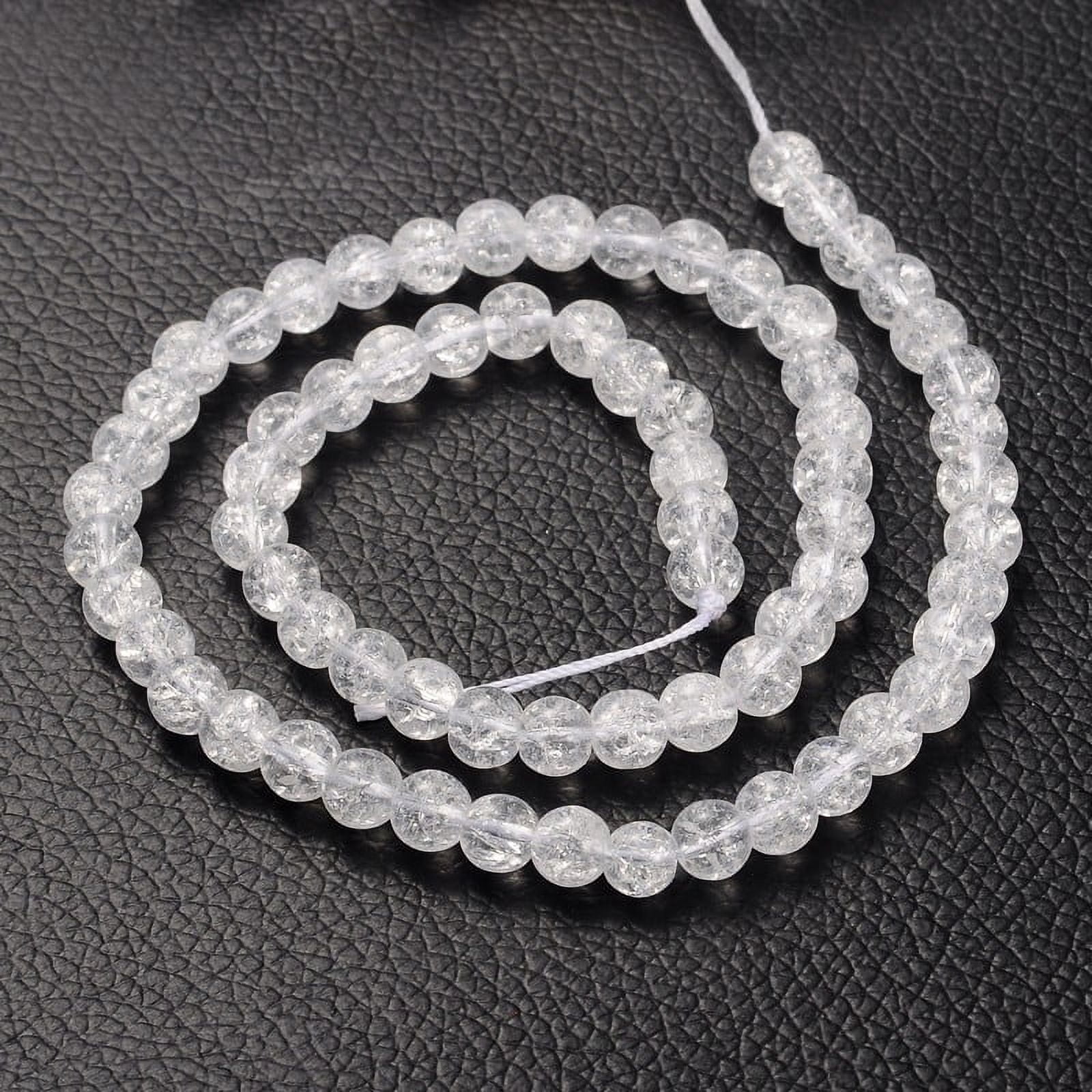 20Strand Synthetic Crackle Quartz Beads Strands Round Synthetic Crystal Clear Clear 6mm Hole: 1mm about 68 pcs/strand 15.5 inch