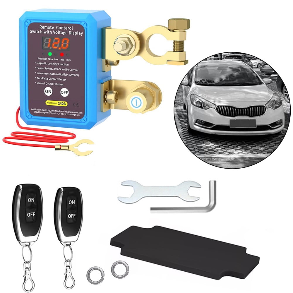QIFEI Car Remote Battery Disconnect Switch 12V 240A with LED Display Auto RVs Truck