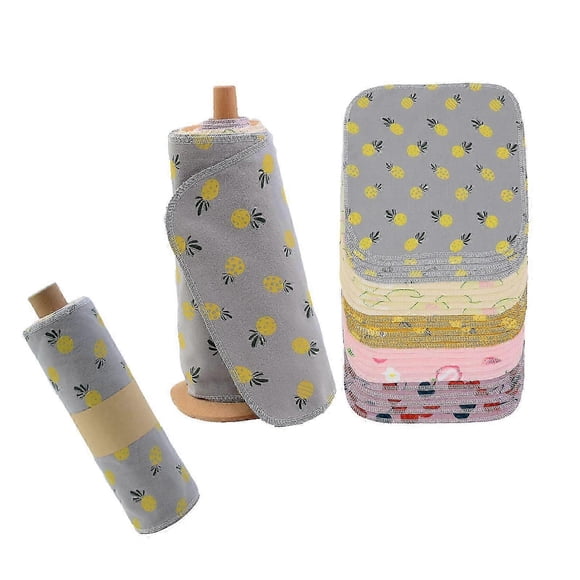 25 Pack Paperless Towels Roll Washable Cotton Cloth Reusable for Zero Waste Eco Friendly 10" X 10