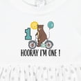 thumbnail image 4 of Inktastic 1st Birthday Bear on Bicycle 1 Year Old Girls Baby Dress, 4 of 5