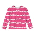 thumbnail image 4 of LTTVQM Fall Shirts for Kids Girls Size 11-12 Long Sleeve Casual Striped Graphic T Shirts with Pocket Loose Fit Crew Neck Tunic Tops Fashion Clothes Hot Pink 11-12 Years, 4 of 4