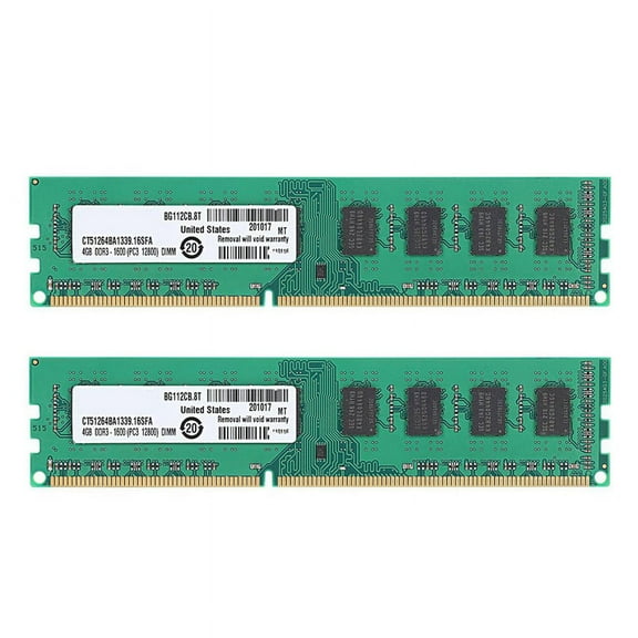 2X DDR3 4GB Memory Ram PC3-12800 1.5V 1600Mhz 240 Pin Desktop Memory DIMM Unbuffered and Non-ECC for Motherboard