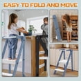 thumbnail image 4 of G TALECO GEAR Foldable Toddler Tower, Kitchen Kids Step Stool Helper, Standing Tower with 3 Adjustable Heights, Gray&White, 4 of 9