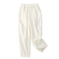 thumbnail image 1 of Birdeem Womens Solid Elastic Embroidered Cotton Hemp Capris, 1 of 3
