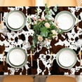 thumbnail image 4 of Cow Print Tablecloth 60 x 102 Inch Brown Black Table Cover Rectangle Table Cloth for Home Farmhouse Picnic Dining Table Decor, 4 of 6