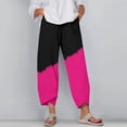 thumbnail image 1 of WILLBEST Pantalones Casuales para Mujer, de Pierna Ancha, Ligeros, de Cintura Alta, Ajustables, con Nudo y Bolsillos, para Uso Diario. Chica, 1 of 3