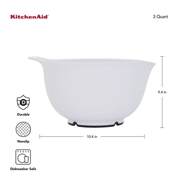 KitchenAid KQS494BXERW 21pc Plastic with Non-Skid Bottom Mixing Bowl and Measuring Set Red