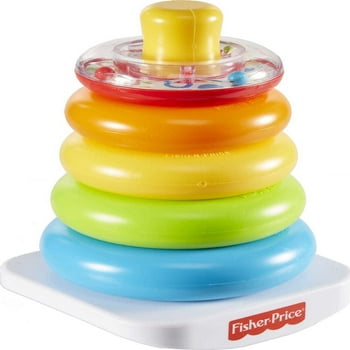 Fisher-Price Rock-a-Stack Ring Stacking Toy with Roly-Poly Base for Infants