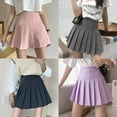 thumbnail image 4 of Girls Women's Pleated Skirt Anti-glare High Waisted College Skater Tennis School A-Line Skirt Uniform Skirts Student Skirt,S-XL,Red, 4 of 9