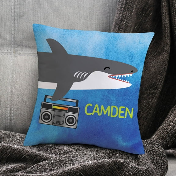 DJ Sharky Shark Throw Pillow