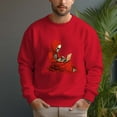 thumbnail image 6 of Men's 330g 100% Cotton Dropped Shoulder Crew Neck Sweatshirt-Red Skeleton, 6 of 15