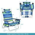 thumbnail image 5 of Patiojoy 2 Pack of Folding Beach Chair Portable Backpacking Chair with Cup Holder Headrest Storage Bag for Outdoor Blue, 5 of 10