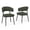 Green, variant on Hawsaiy Dining Chairs Set of 2, Mid Century Modern Boucle Upholstered Dining Chairs with Curved Backrest, Kitchen Dining Room Chairs with Black Metal Legs, White