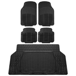 FH Group Universal Rubber Floor Mats & Cargo Liner, 5-Piece