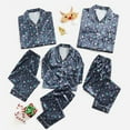 thumbnail image 2 of Uccdo 6-13T Boys Girls Brother and Sister Pajamas Set Christmas Family Matching Pajamas Silk Satin Button Down Sleepwear Long Sleeve Nightwear 2Pcs Pj Set, 2 of 8