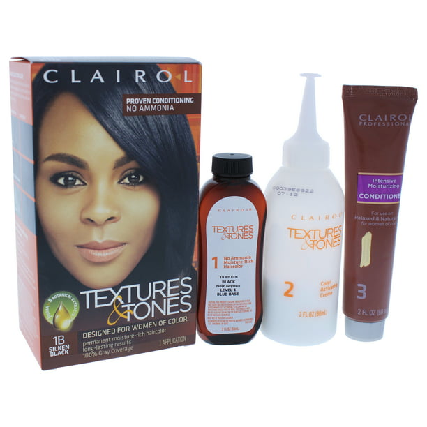 Clairol Textures & Tones Permanent Moisture-Rich Haircolor - # 1B Silken  Black - 1 Application Hair Color 