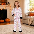 thumbnail image 2 of JAJAHO Girls Halloween Pajamas Fuzzy Trim Long Sleeve Sleepwear Button Down 2 Piece Pjs Set For Kids 3-14Y, 2 of 5
