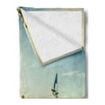 thumbnail image 2 of Golf Soft Flannel Fleece Throw Blanket, Sunset at the Golf Field in Countryside Relaxing Dominican Resorts, Cozy Plush for Indoor and Outdoor Use, 50" x 60", Green Cadet Blue, by Ambesonne, 2 of 5